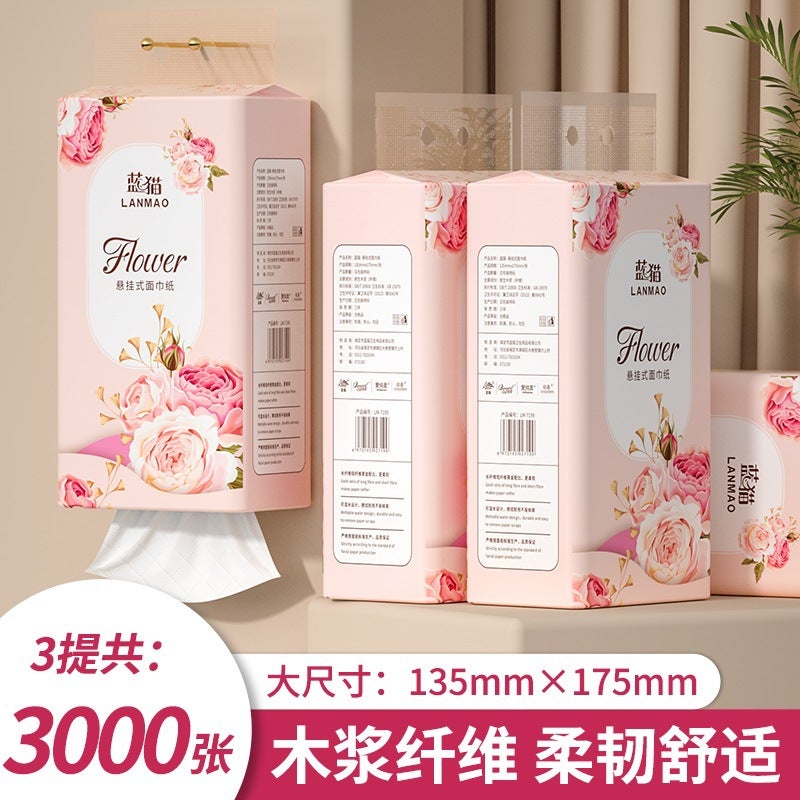 Blue Cat Hanging Toilet Paper Household Hanging Paper Towel Full Box Wall-Mounted Affordable Toilet Paper Daily Paper - Image 1